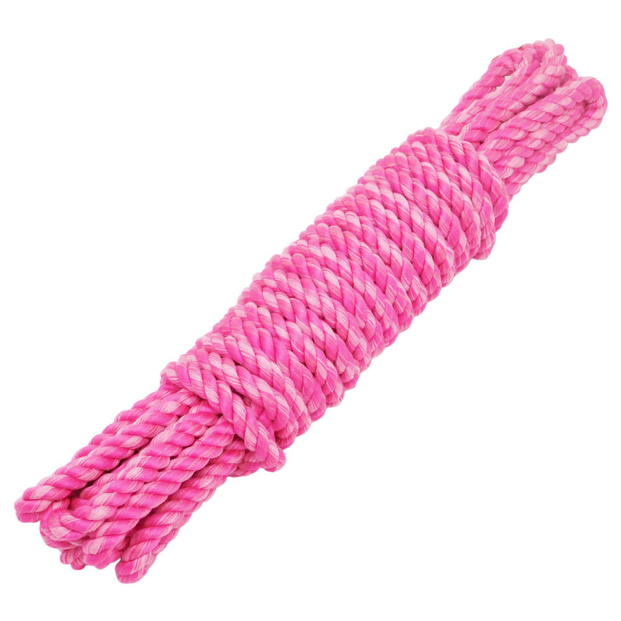 Super Soft Triple-Strand 1/4 Inch Twisted Cotton Bondage Rope (Pink)
