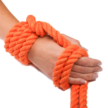 Super Soft Triple-Strand 1/4 Inch Twisted Cotton Bondage Rope (Orange)