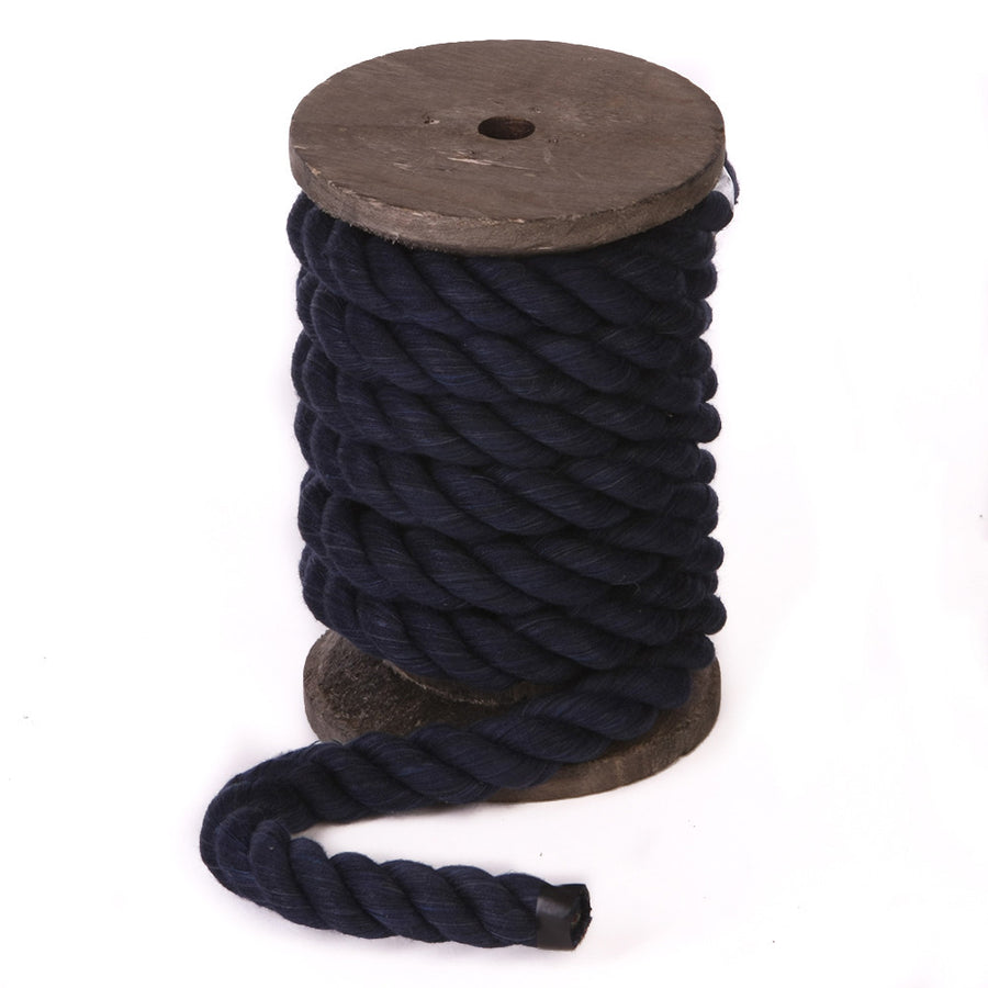 Super Soft Triple-Strand 1/4 Inch Twisted Cotton Bondage Rope (Navy Blue)