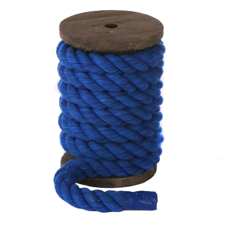 Super Soft Triple-Strand 1/4 Inch Twisted Cotton Bondage Rope (Royal Blue)