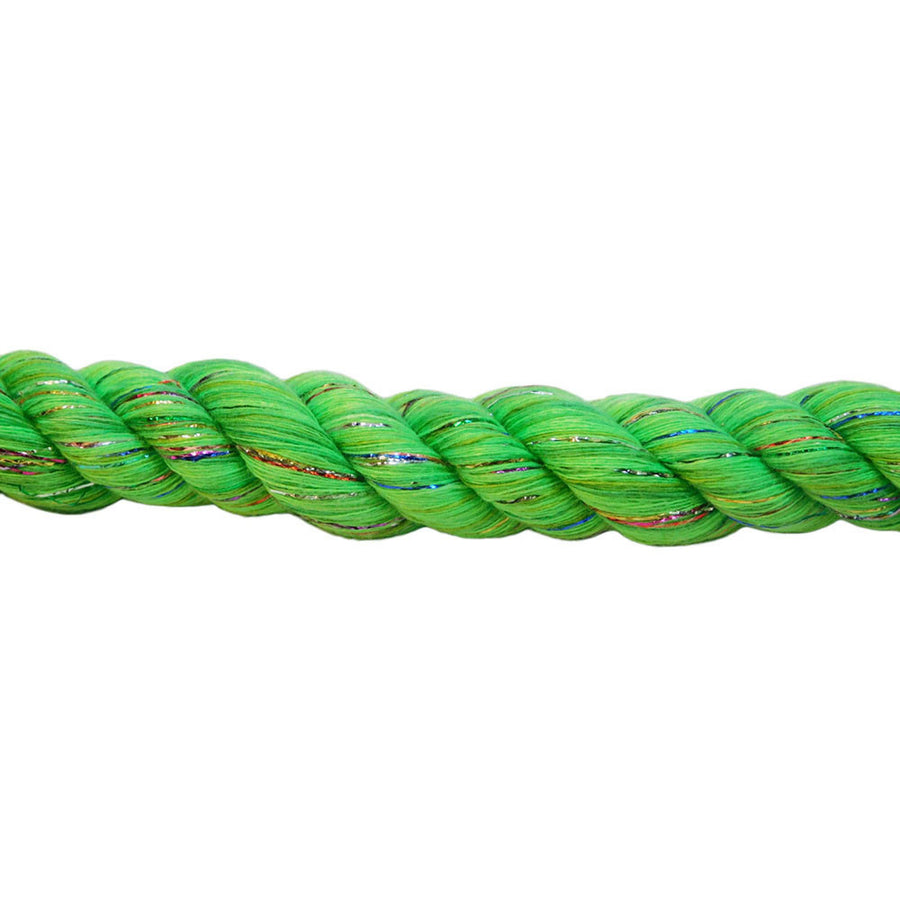 Super Soft Triple-Strand 1/4 Inch Twisted Cotton Bondage Rope (Glitter Lime)