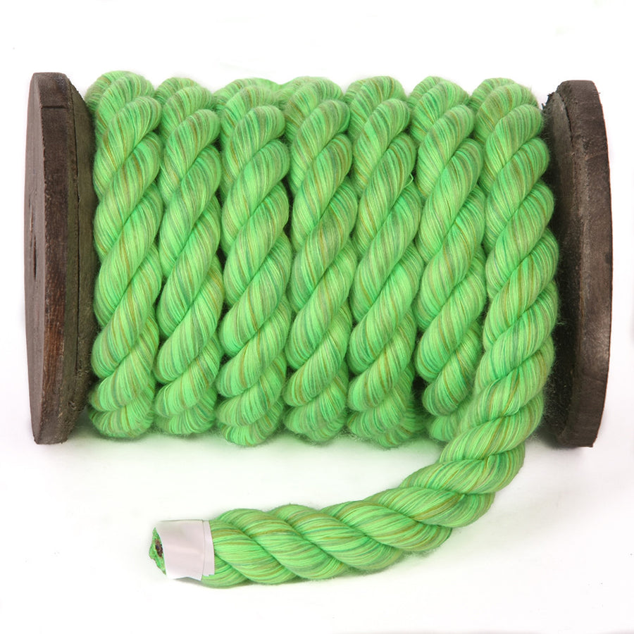 Super Soft Triple-Strand 1/4 Inch Twisted Cotton Bondage Rope (Lime)