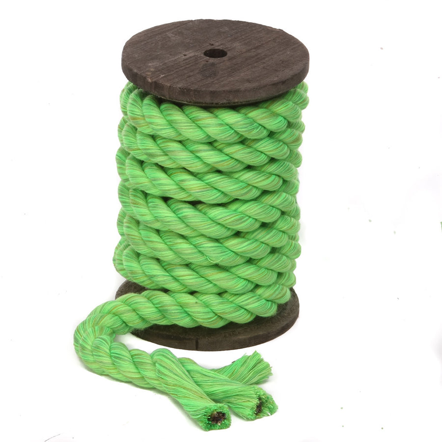 Super Soft Triple-Strand 1/4 Inch Twisted Cotton Bondage Rope (Lime)
