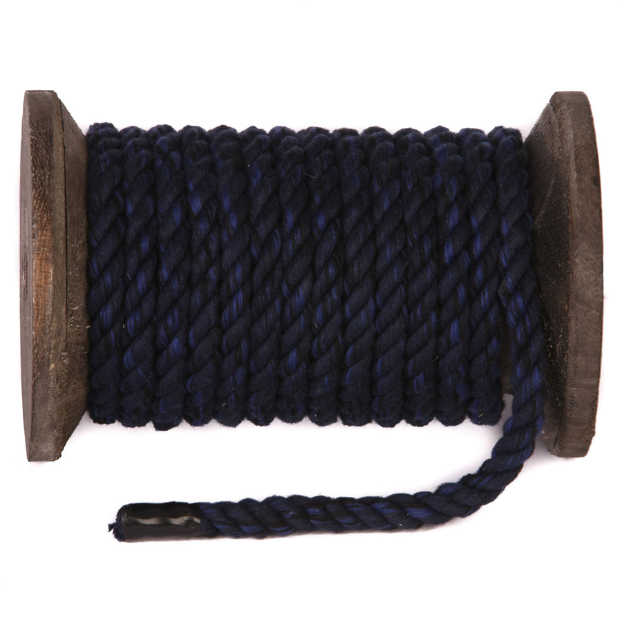 Super Soft Triple-Strand 1/2 Inch Twisted Cotton Bondage Rope (Navy Blue)