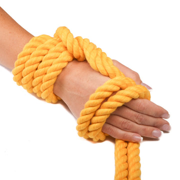 Super Soft Triple-Strand 1/4 Inch Twisted Cotton Bondage Rope (Gold)