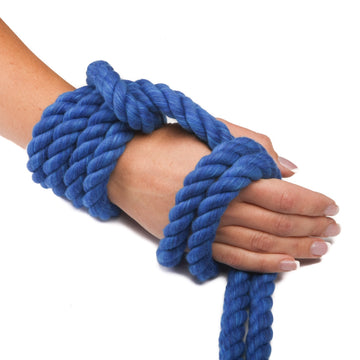 Super Soft Triple-Strand 1/4 Inch Twisted Cotton Bondage Rope (Royal Blue)