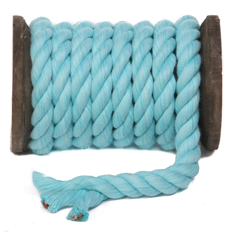 Super Soft Triple-Strand 1/2 Inch Twisted Cotton Bondage Rope (Aqua)
