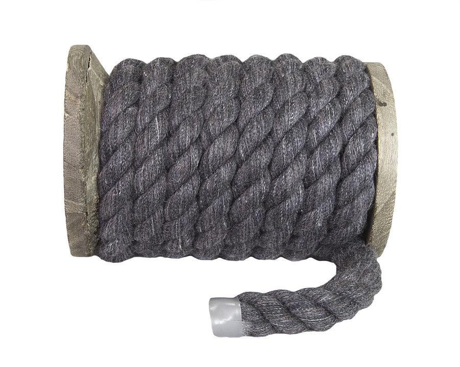 Super Soft Triple-Strand 1/2 Inch Twisted Cotton Bondage Rope (Dark Grey)