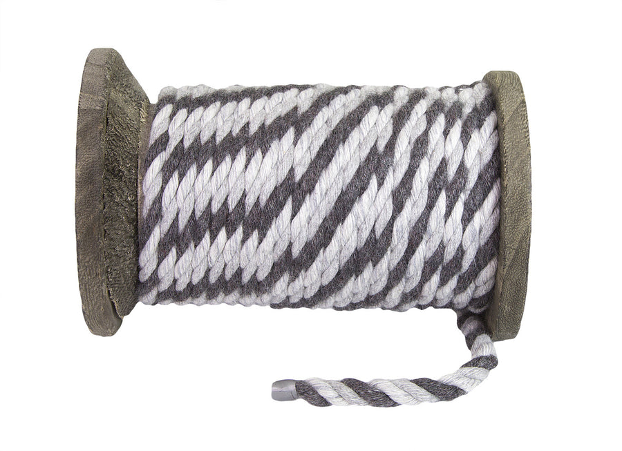 Super Soft Triple-Strand 1/4 Inch Twisted Cotton Bondage Rope (Shades of Grey)
