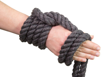 Super Soft Triple-Strand 1/4 Inch Twisted Cotton Bondage Rope (Dark Grey)