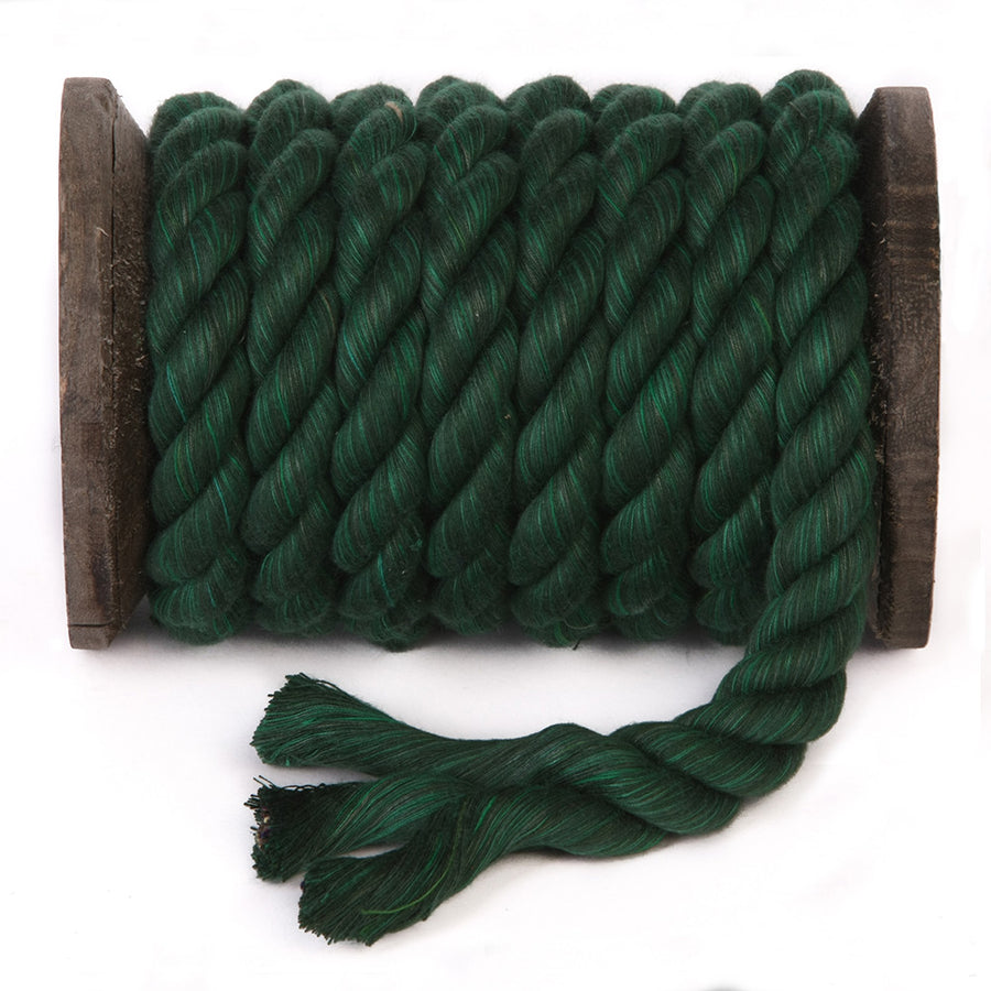 Super Soft Triple-Strand 1/2 Inch Twisted Cotton Bondage Rope (Green)
