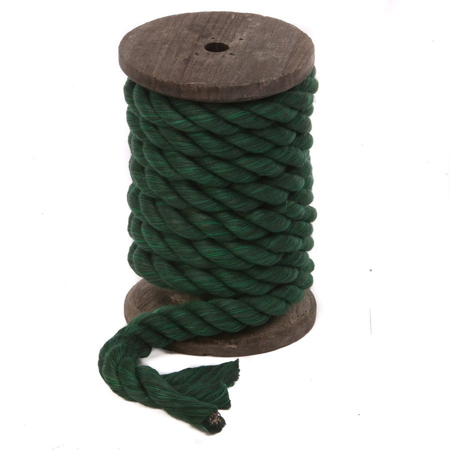 Super Soft Triple-Strand 1/2 Inch Twisted Cotton Bondage Rope (Green)