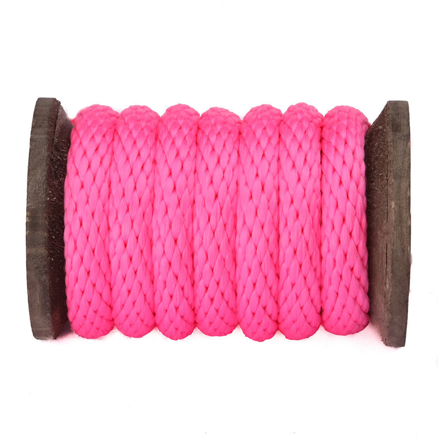 Knotty Desires hot pink bondage rope on a spool