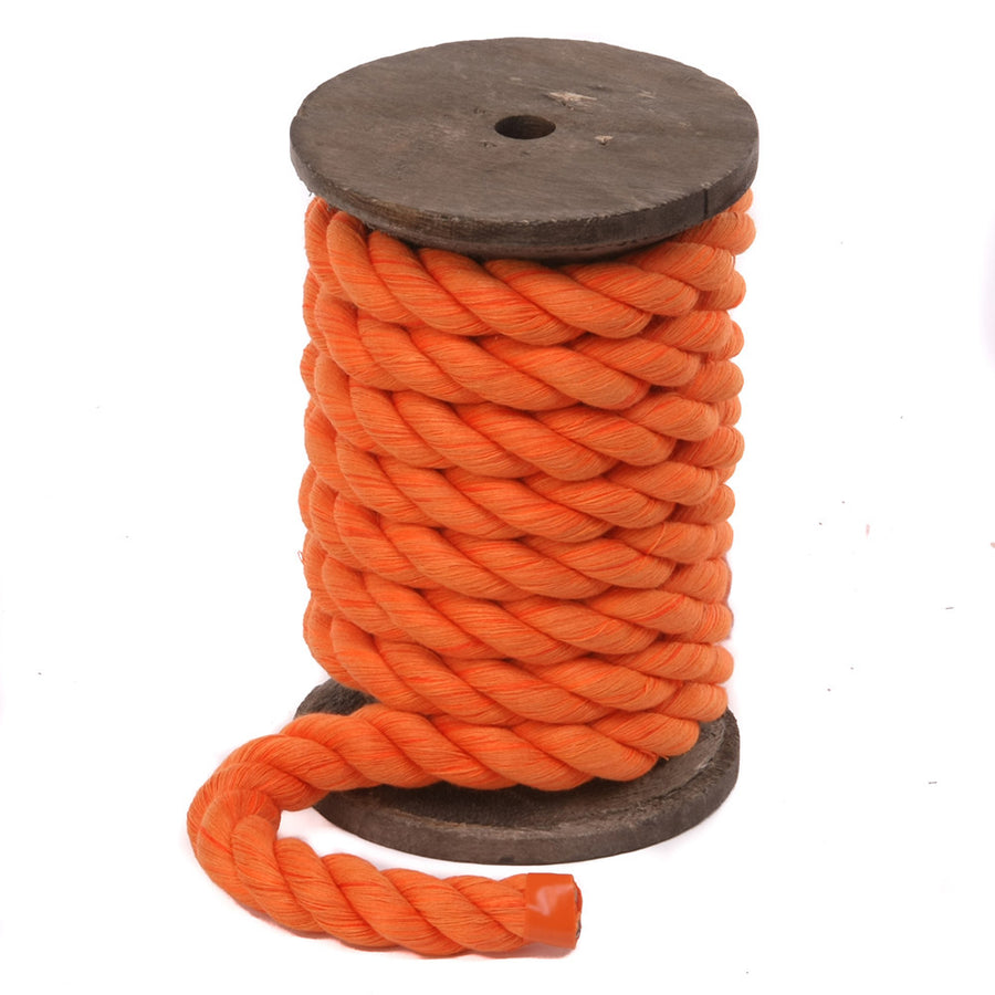 Super Soft Triple-Strand 1/2 Inch Twisted Cotton Bondage Rope (Orange)
