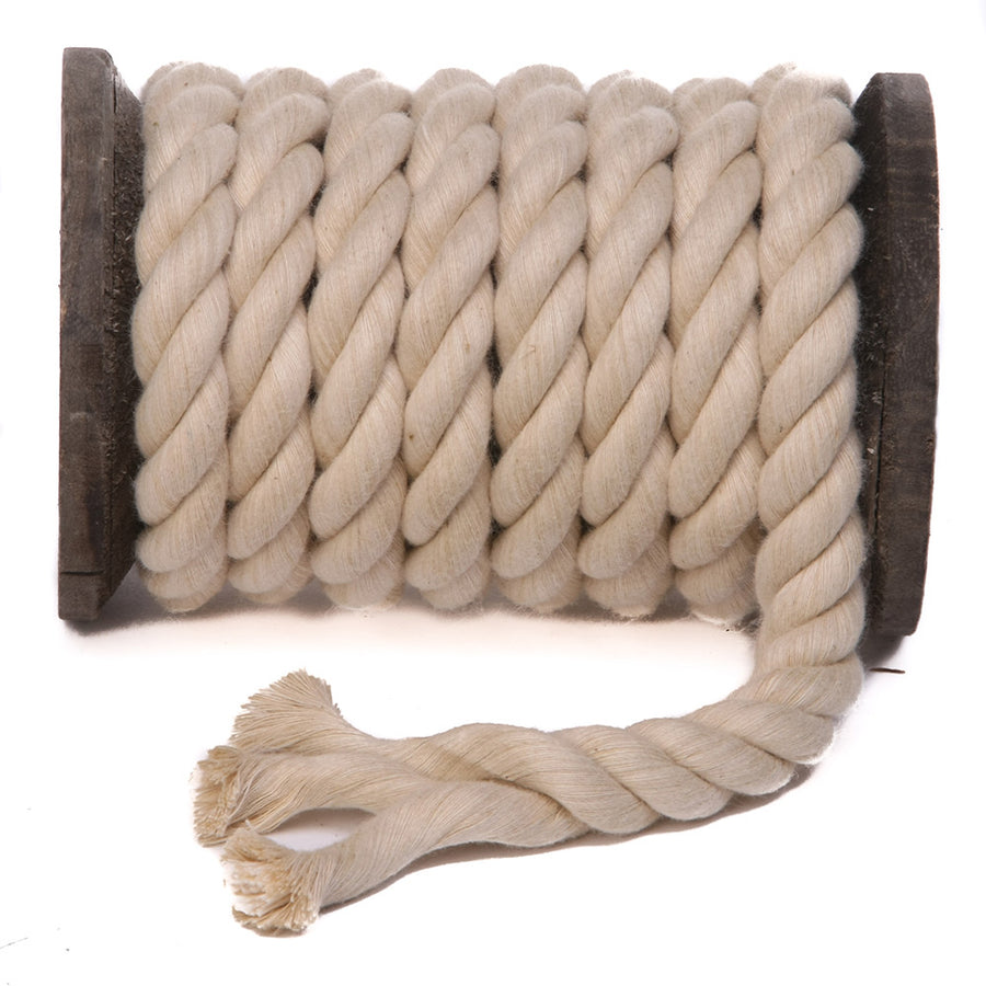 Super Soft Triple-Strand 1/4 Inch Twisted Cotton Bondage Rope (Tan)
