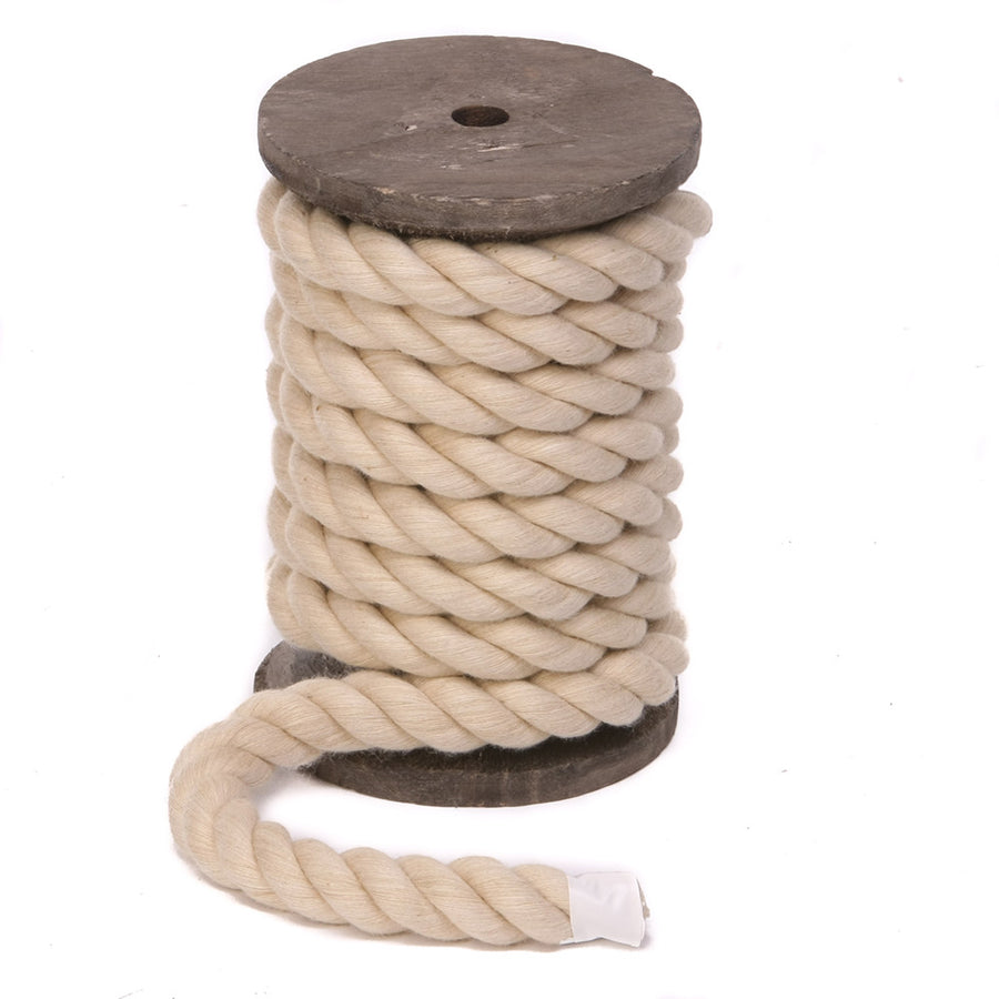 Super Soft Triple-Strand 1/2 Inch Twisted Cotton Bondage Rope (Tan)