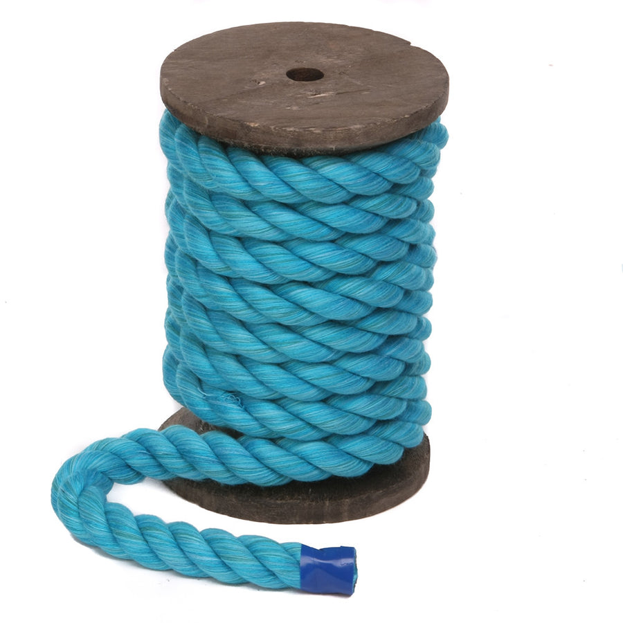 Knotty Desires Twisted Cotton Bondage Rope in Turquoise on a spool.