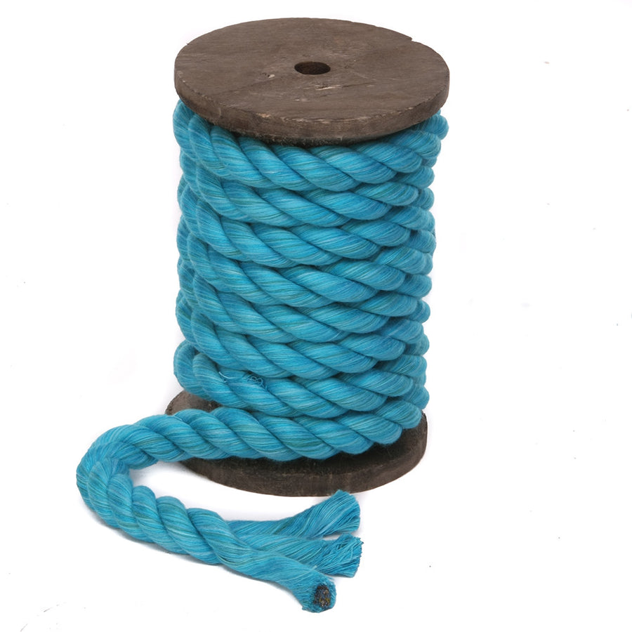 Super Soft Triple-Strand 1/4 Inch Twisted Cotton Bondage Rope (Turquoise)