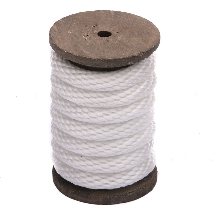Knotty Desires 1/2 inch White Polypropylene Bondage Rope on a spool.