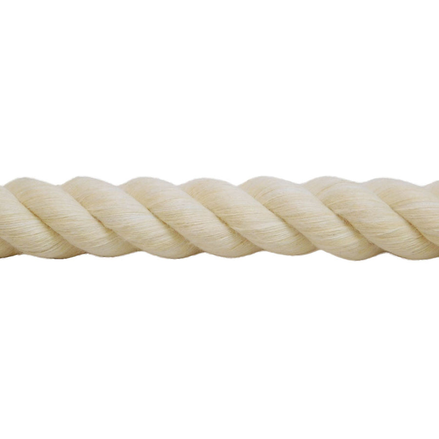 A close up of the soft and smooth fibers of the Knotty Desires Twisted Cotton Bondage Rope in white.